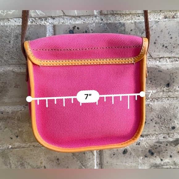 FOSSIL Austin Small Flap Pink Canvas Crossbody Bag - Picture 12 of 14